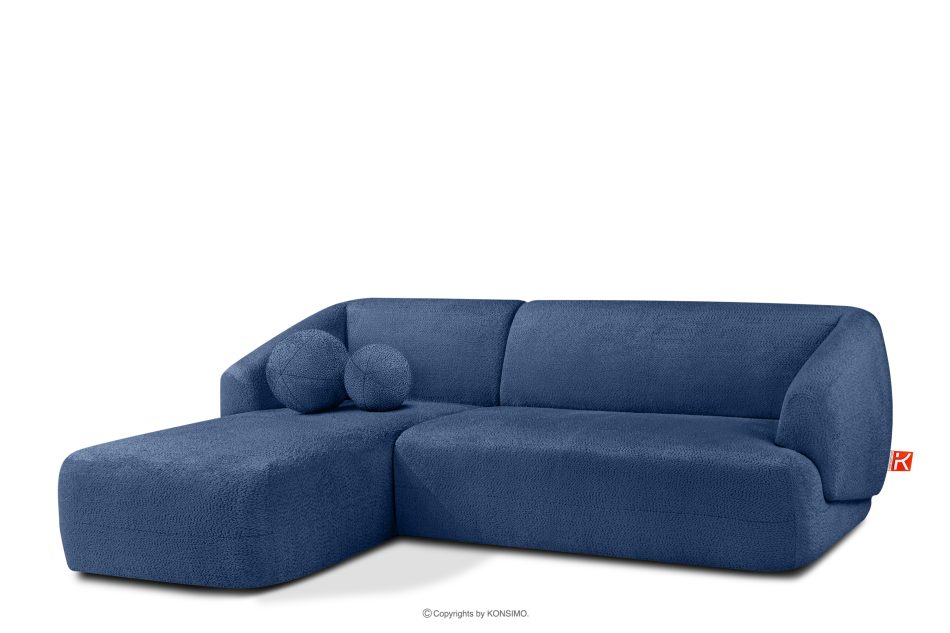 VIRA Ecksofa für das Wohnzimmer Chenille-Stoff links blau blau - Foto 2