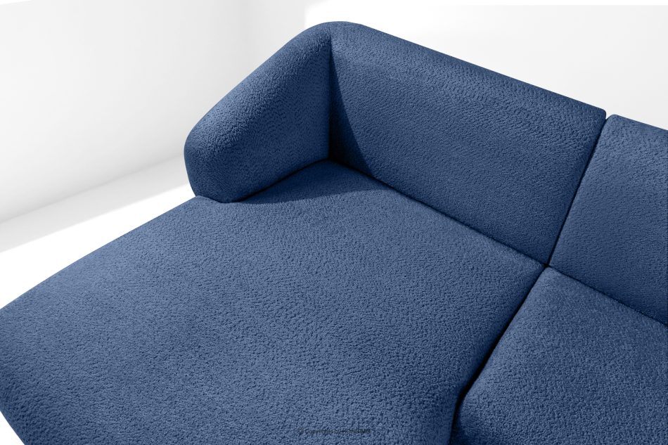 VIRA Ecksofa für das Wohnzimmer Chenille-Stoff links blau blau - Foto 6