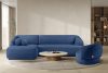 VIRA Ecksofa für das Wohnzimmer Chenille-Stoff links blau blau - Foto 9