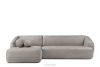 Ecksofa für das Wohnzimmer Chenille-Stoff links kühles Braun