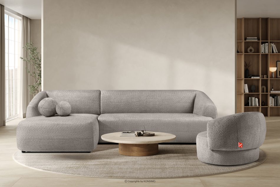 VIRA Ecksofa für das Wohnzimmer Chenille-Stoff links kühles Braun kühles braun - Foto 8