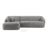 Ecksofa Japandi Bouclé-Stoff links grau