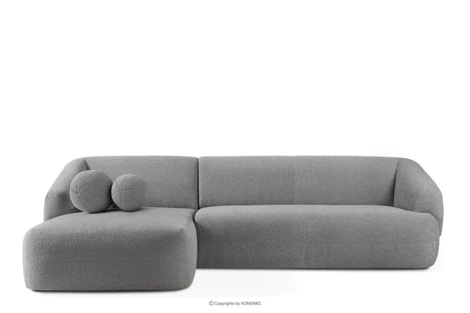 VIRA Ecksofa Japandi Bouclé-Stoff links grau grau - Foto 0