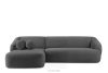 Ecksofa Boucle im Japandi-Stil links dunkelgrau