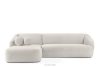 Ecksofa Japandi Bouclé-Stoff links weiß