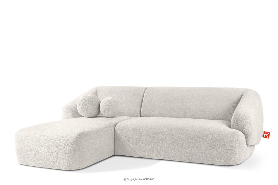 VIRA Ecksofa Japandi Bouclé-Stoff links weiß weiß - Foto 2