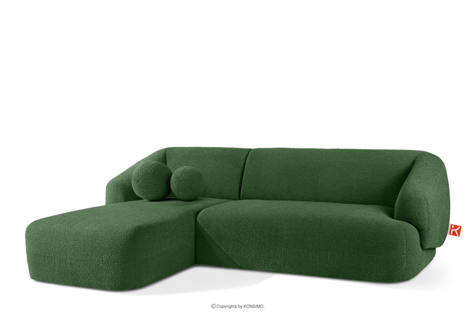 VIRA Ecksofa Boucle im Japandi-Stil links grün grün - Foto 2