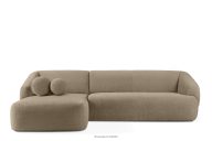Ecksofa Japandi Bouclé-Stoff links beige