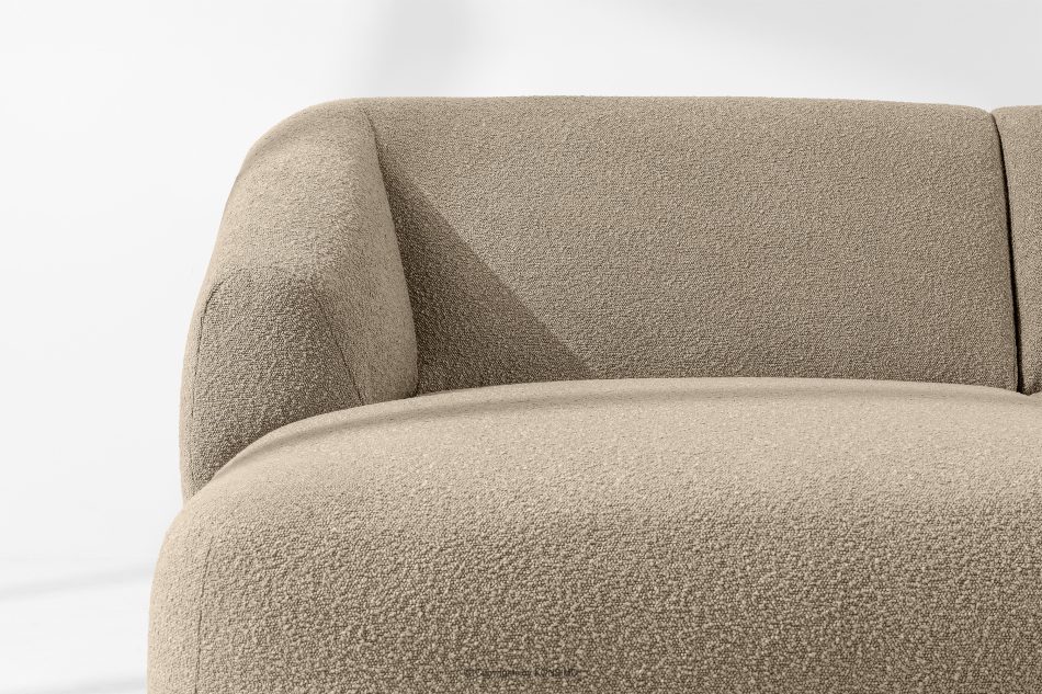 VIRA Ecksofa Japandi Bouclé-Stoff links hellbeige hellbeige - Foto 5