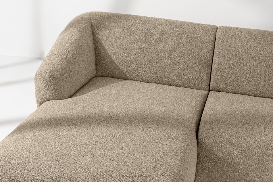 VIRA Ecksofa Japandi Bouclé-Stoff links hellbeige hellbeige - Foto 6