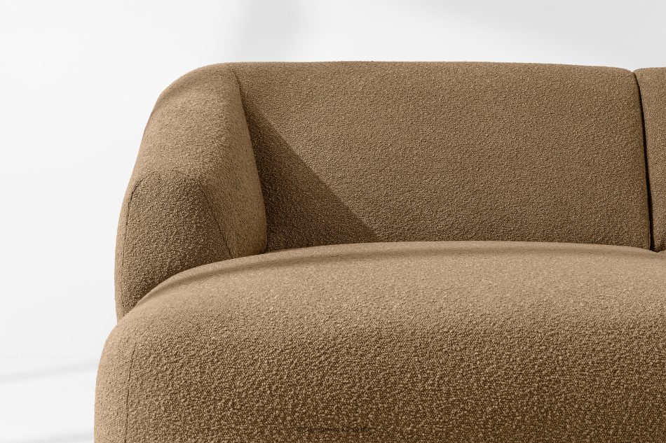 VIRA Ecksofa Bouclé im Japandi-Stil links dunkelbeige dunkelbeige - Foto 5