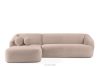Ecksofa Japandi Bouclé-Stoff links rosa
