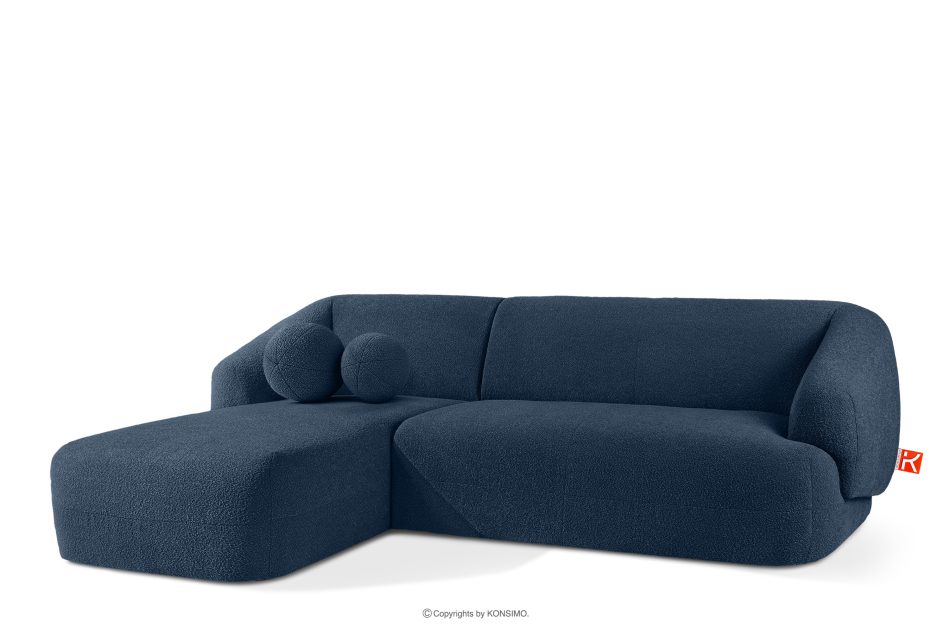 VIRA Ecksofa Boucle im Japandi-Stil links marineblau marineblau - Foto 2
