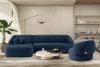 VIRA Ecksofa Boucle im Japandi-Stil links marineblau marineblau - Foto 9