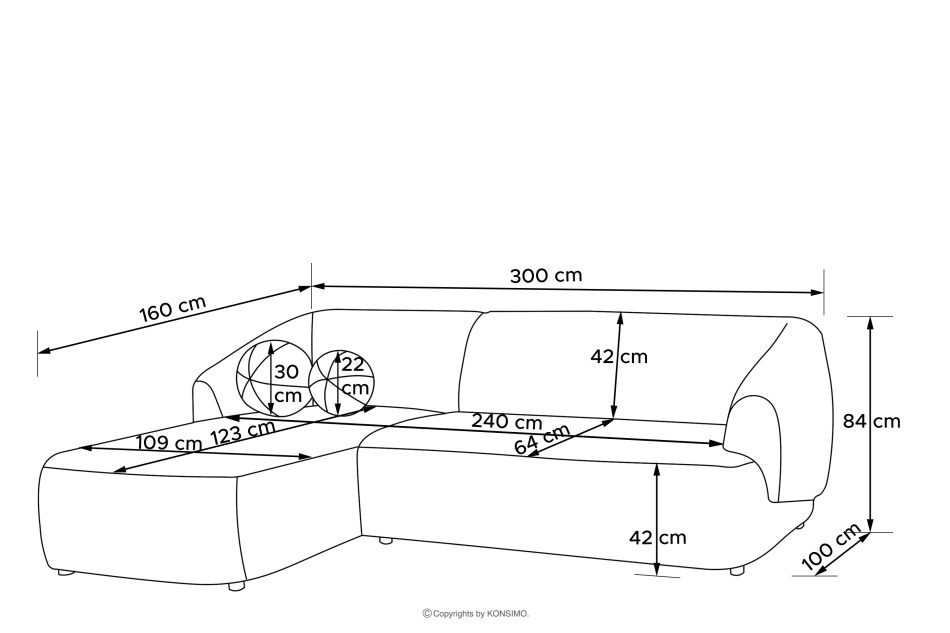 VIRA Ecksofa Japandi Bouclé-Stoff links grau grau - Foto 9