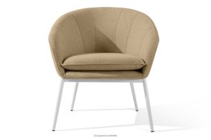 SOLIS, https://konsimo.de/kollektion/solis/ Gartenstuhl aus wasserabweisendem Stoff warmbeige/weiß warmbeige/weiß - Foto