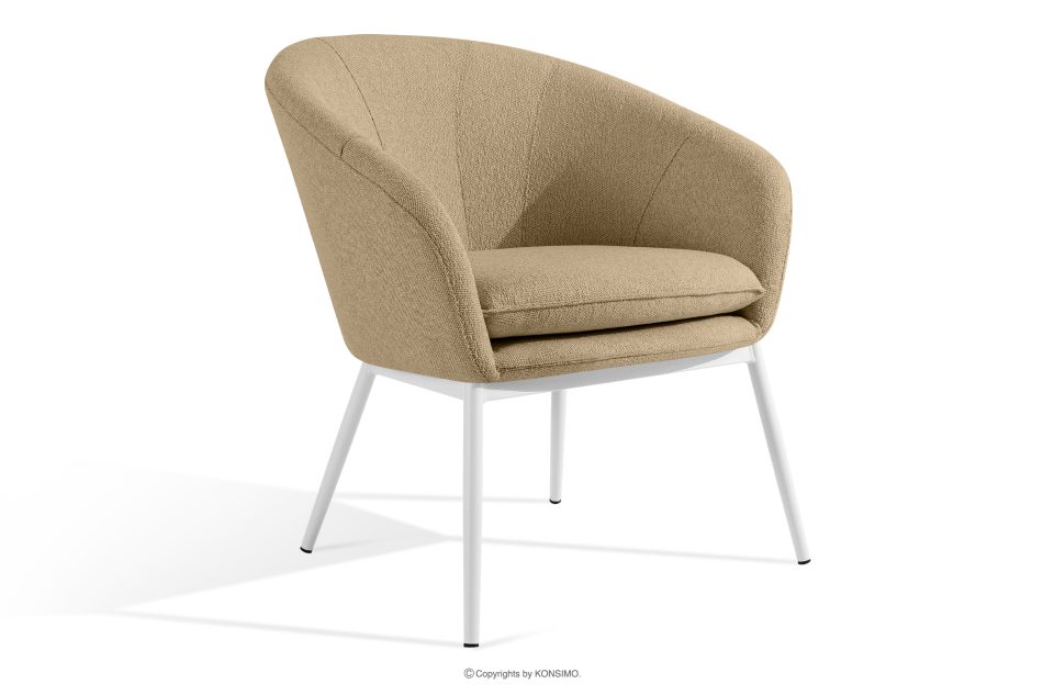 SOLIS Gartenstuhl aus wasserabweisendem Stoff warmbeige/weiß warmbeige/weiß - Foto 2