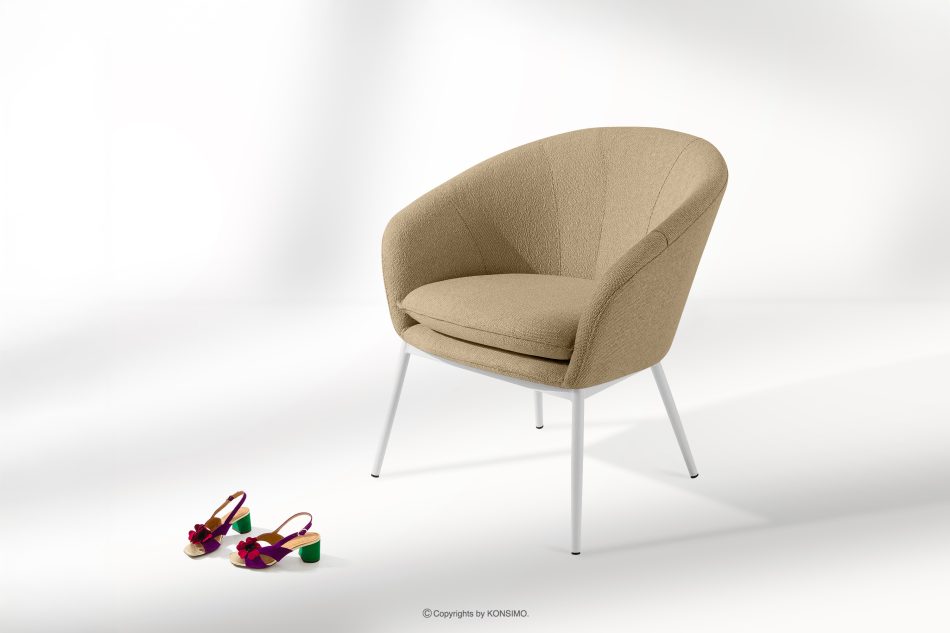 SOLIS Gartenstuhl aus wasserabweisendem Stoff warmbeige/weiß warmbeige/weiß - Foto 1