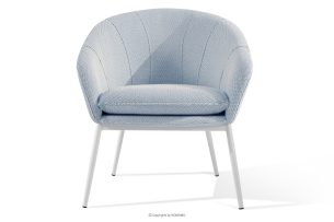 SOLIS, https://konsimo.de/kollektion/solis/ Gartenstuhl aus wasserabweisendem Stoff hellblau/weiß hellblau/weiß - Foto