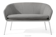 Gartensofa aus wasserabweisendem Stoff grau/weiß