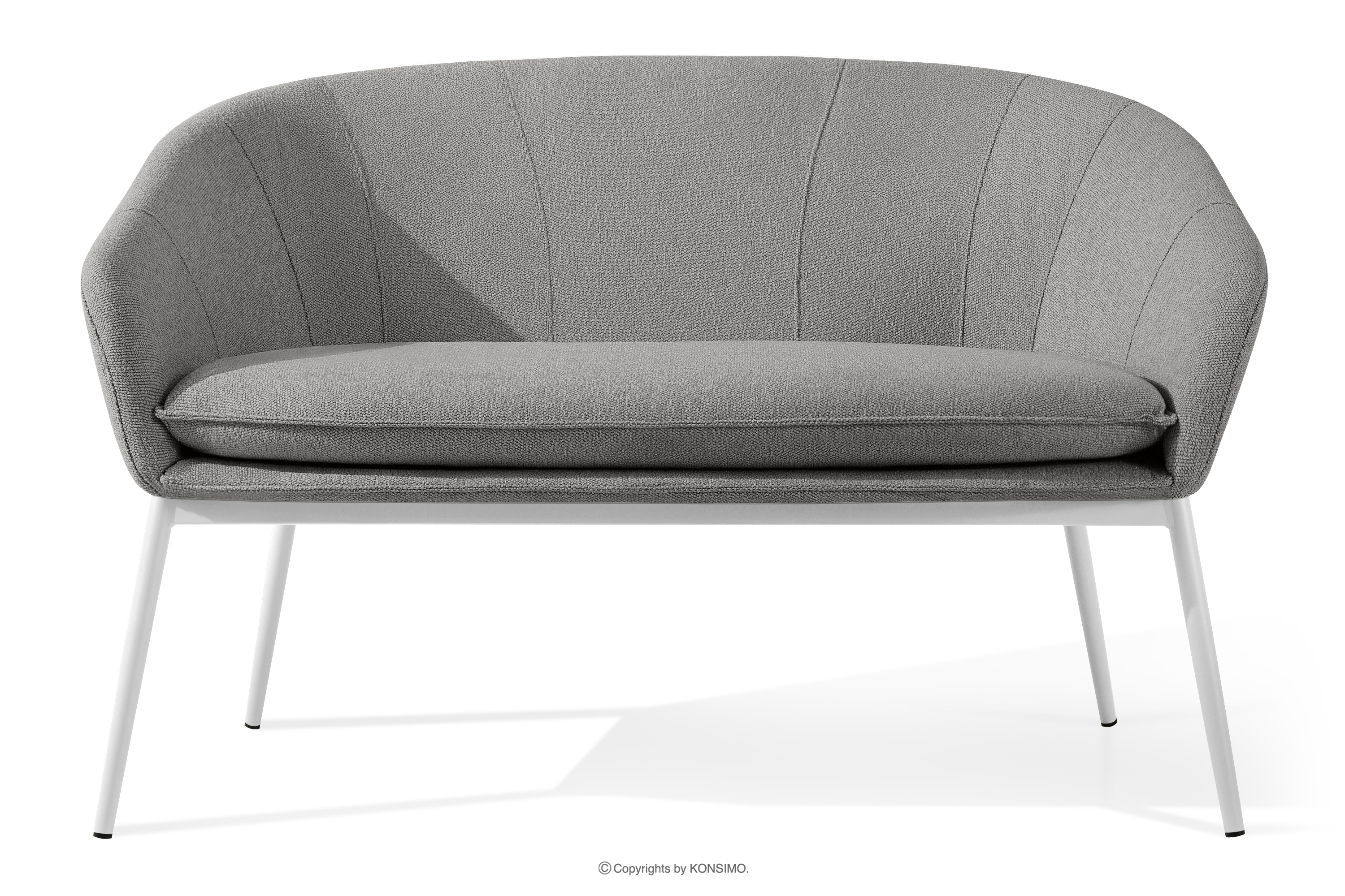 Gartensofa aus wasserabweisendem Stoff grau/weiß SOLIS