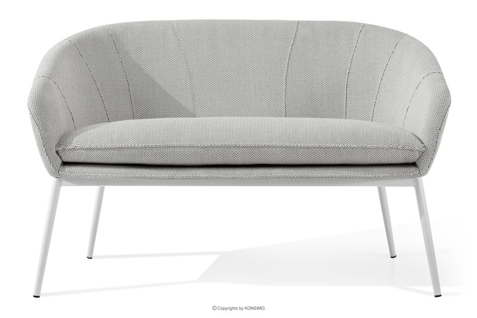 SOLIS Gartensofa aus wasserabweisendem Stoff hellgrau/weiß hellgrau/weiß - Foto 0