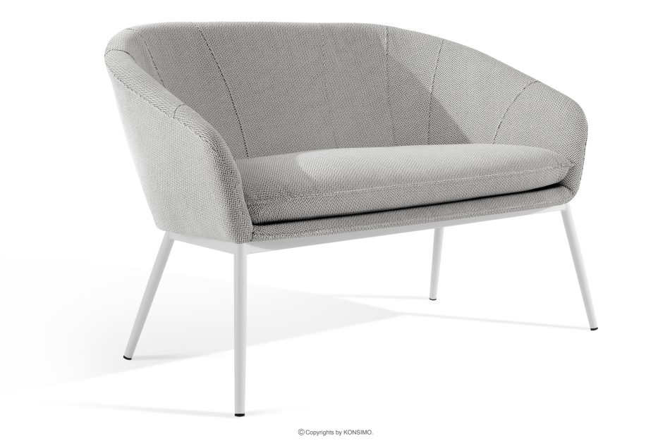 SOLIS Gartensofa aus wasserabweisendem Stoff hellgrau/weiß hellgrau/weiß - Foto 2
