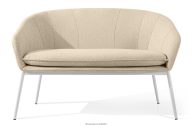 Gartensofa aus wasserabweisendem Stoff cremefarben/weiß