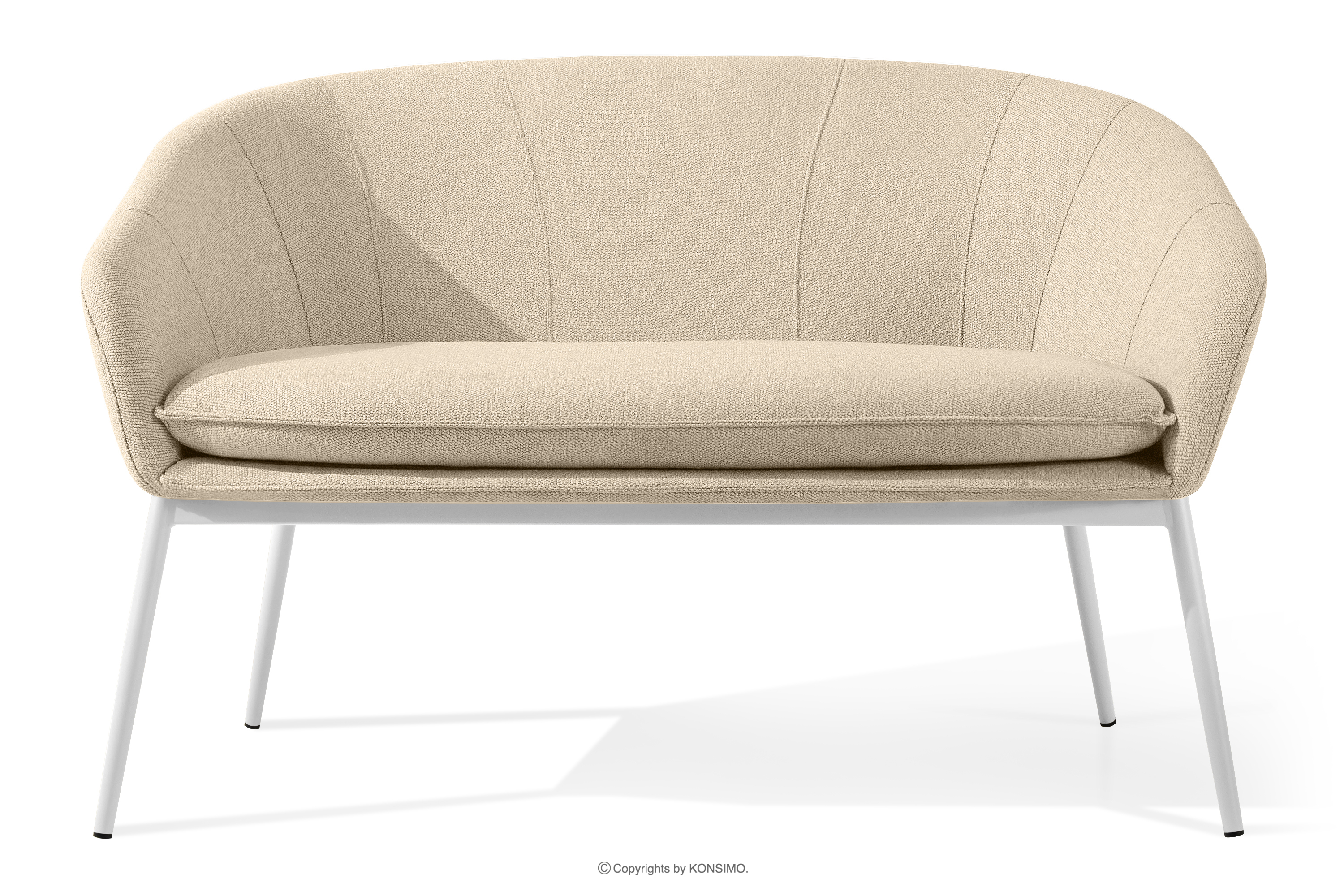 Gartensofa aus wasserabweisendem Stoff cremefarben/weiß SOLIS