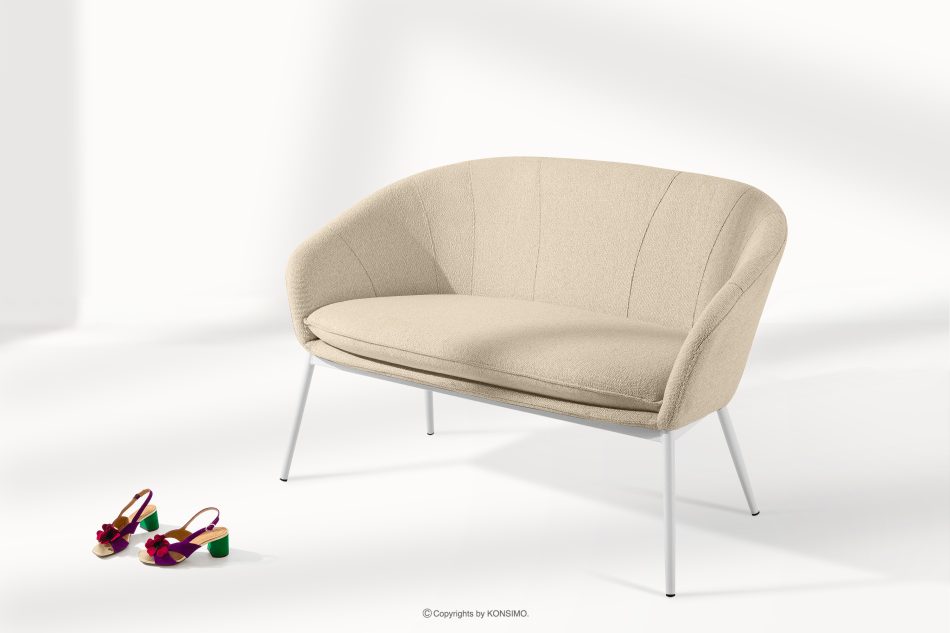 SOLIS Gartensofa aus wasserabweisendem Stoff cremefarben/weiß cremefarben/weiß - Foto 1