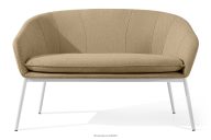 Gartensofa aus wasserabweisendem Stoff warmbeige/weiß