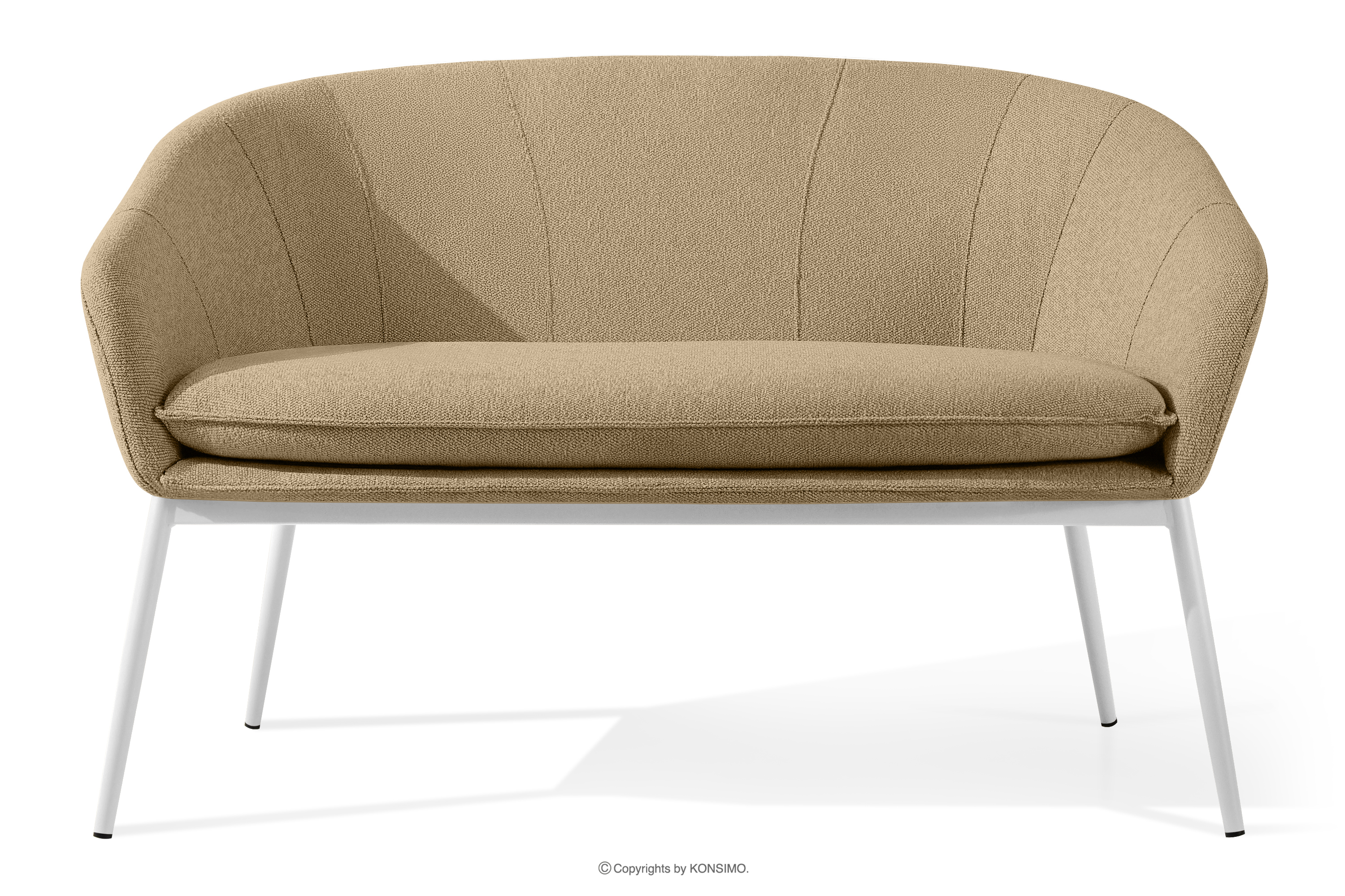 Gartensofa aus wasserabweisendem Stoff warmbeige/weiß SOLIS