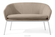 Gartensofa aus wasserabweisendem Stoff hellbraun/weiß