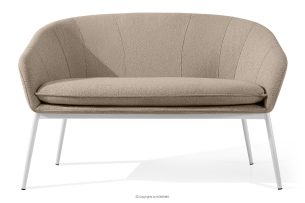 SOLIS, https://konsimo.de/kollektion/solis/ Gartensofa aus wasserabweisendem Stoff hellbraun/weiß hellbraun/weiß - Foto