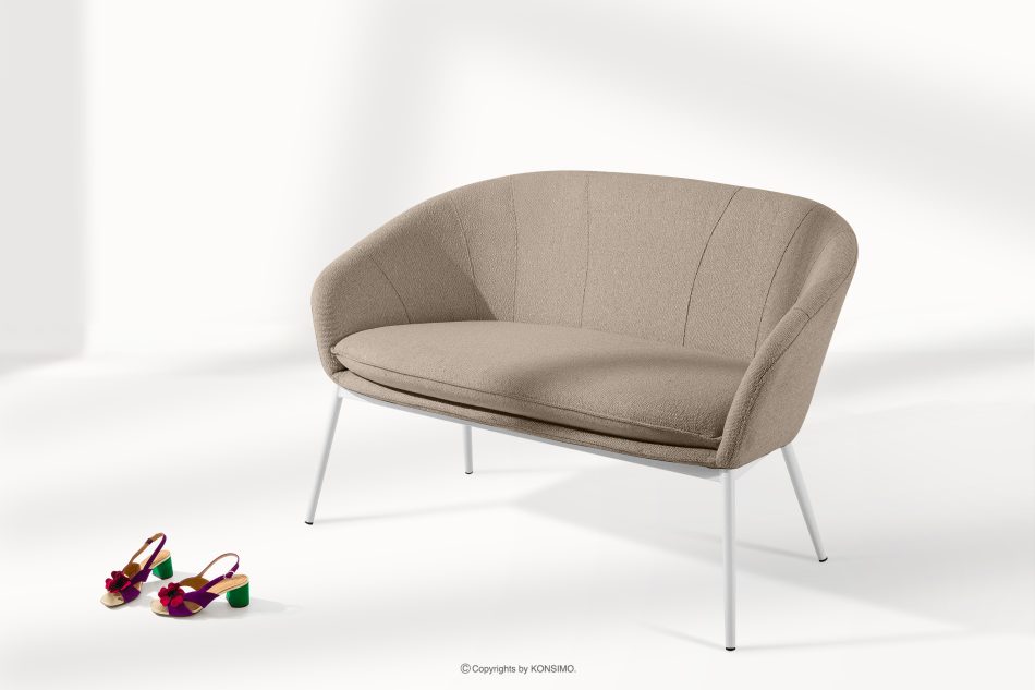 SOLIS Gartensofa aus wasserabweisendem Stoff hellbraun/weiß hellbraun/weiß - Foto 1