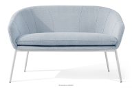 Gartensofa aus wasserabweisendem Stoff hellblau/weiß