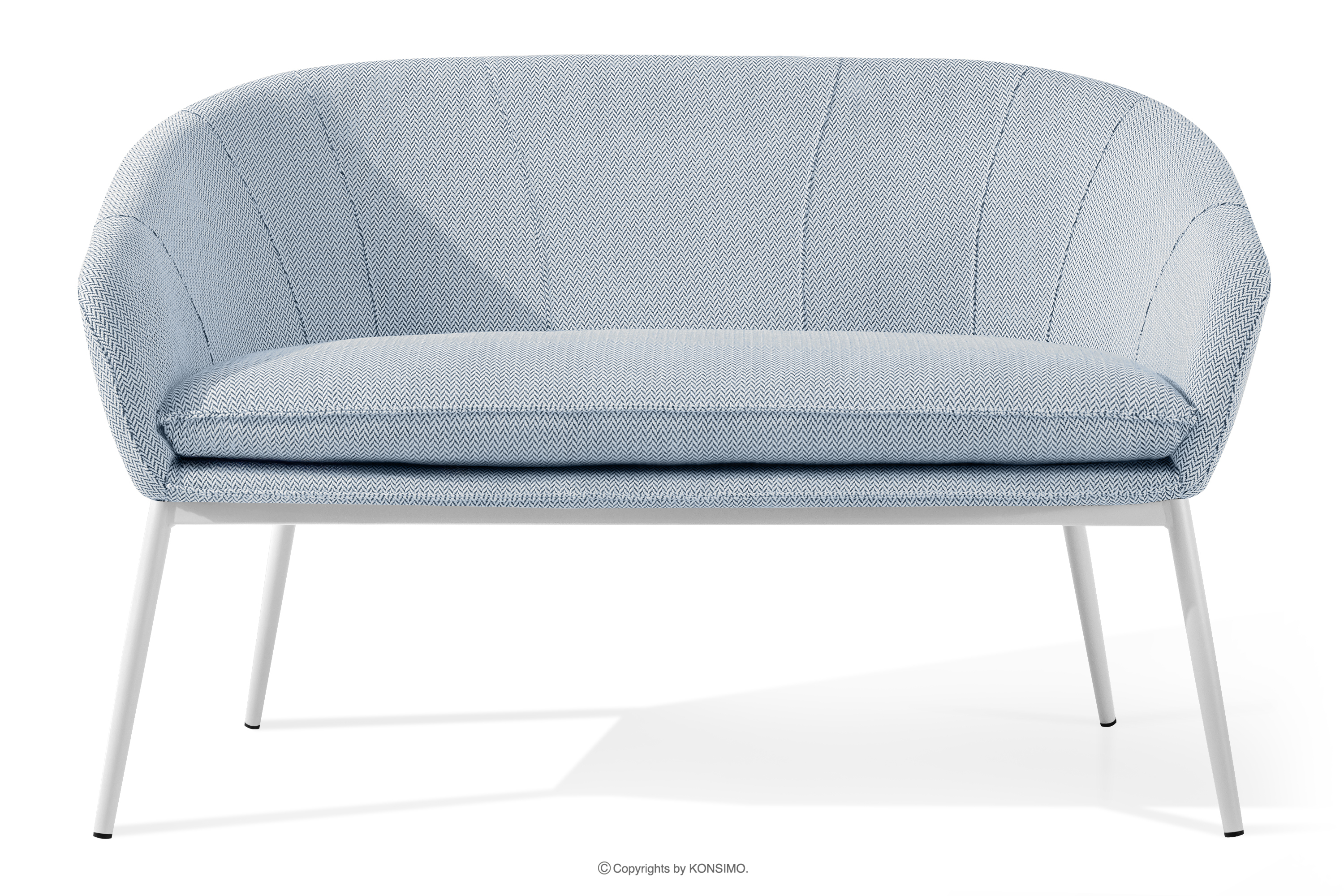 Gartensofa aus wasserabweisendem Stoff hellblau/weiß SOLIS