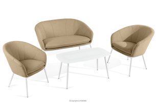 SOLIS, https://konsimo.de/kollektion/solis/ Gartenmöbel aus wasserabweisendem Stoff warmbeige/weiß warmbeige/weiß - Foto