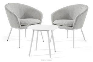 SOLIS, https://konsimo.de/kollektion/solis/ Gartenstühle mit Tisch hellgrau/weiß hellgrau/weiß - Foto