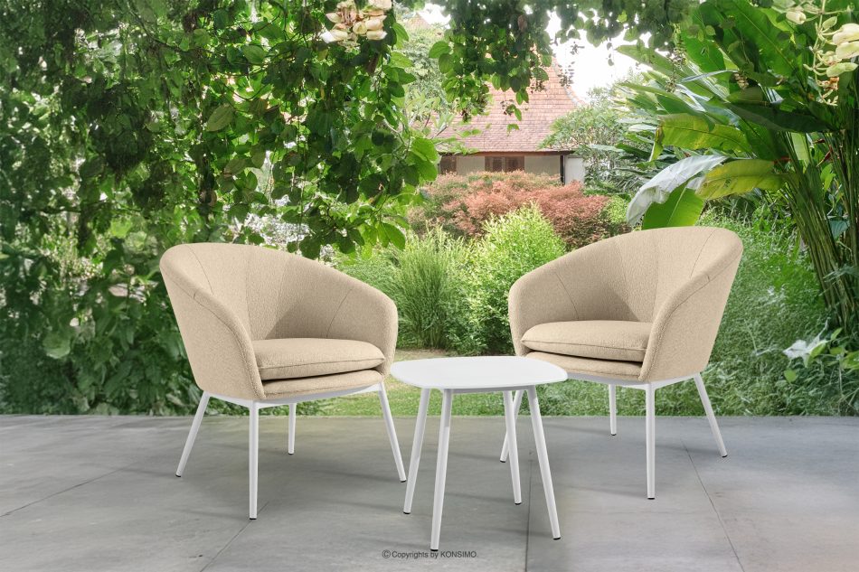 SOLIS Gartenstühle mit Tisch cremefarben/weiß cremefarben/weiß - Foto 1