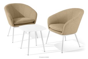 SOLIS, https://konsimo.de/kollektion/solis/ Gartenstühle mit Tisch warmbeige/weiß warmbeige/weiß - Foto