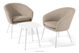 SOLIS, https://konsimo.de/kollektion/solis/ Gartenstühle mit Tisch hellbraun/weiß hellbraun/weiß - Foto