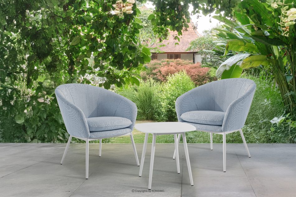 SOLIS Gartenstühle mit Tisch hellblau/weiß hellblau/weiß - Foto 1