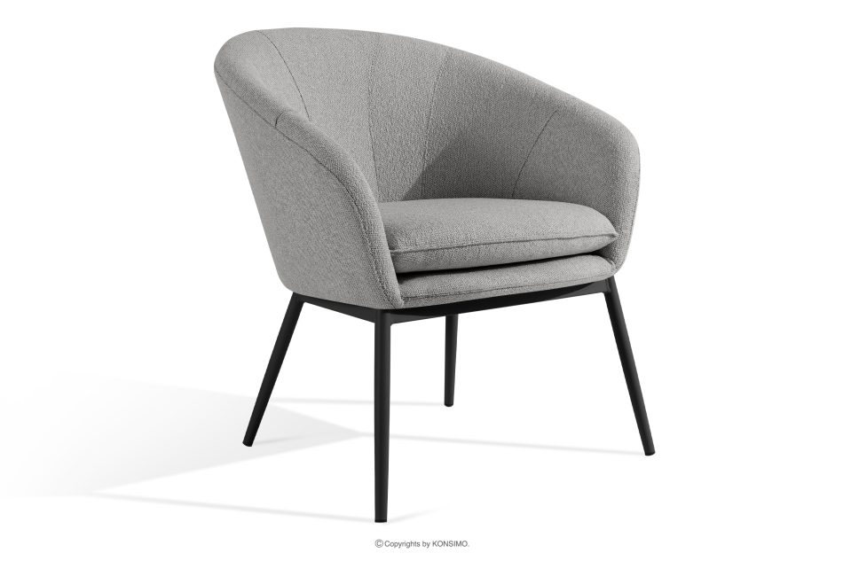 SOLIS Gartenstuhl aus wasserabweisendem Stoff grau/schwarz grau/schwarz - Foto 2