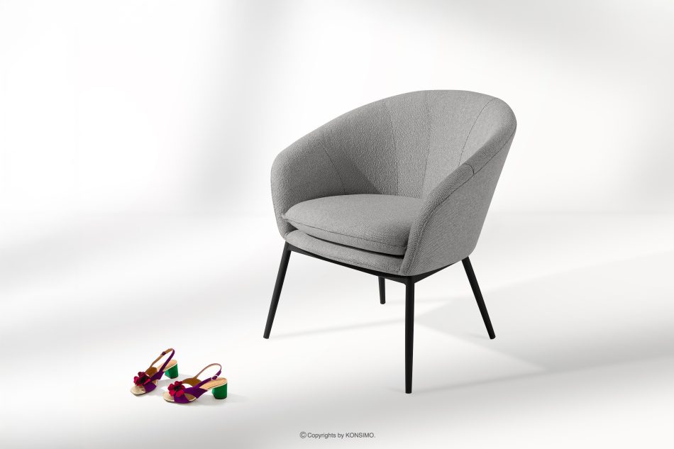 SOLIS Gartenstuhl aus wasserabweisendem Stoff grau/schwarz grau/schwarz - Foto 1