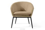 Gartenstuhl aus wasserabweisendem Stoff warmbeige/schwarz