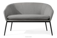 Gartensofa aus wasserabweisendem Stoff grau/schwarz
