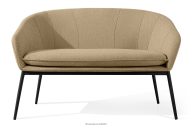 Gartensofa aus wasserabweisendem Stoff warmbeige/schwarz