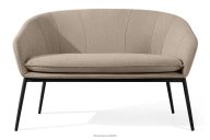 Gartensofa aus wasserabweisendem Stoff hellbraun/schwarz