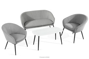 SOLIS, https://konsimo.de/kollektion/solis/ Gartenmöbel-Set aus wasserabweisendem Stoff weiß/schwarz weiß/schwarz - Foto